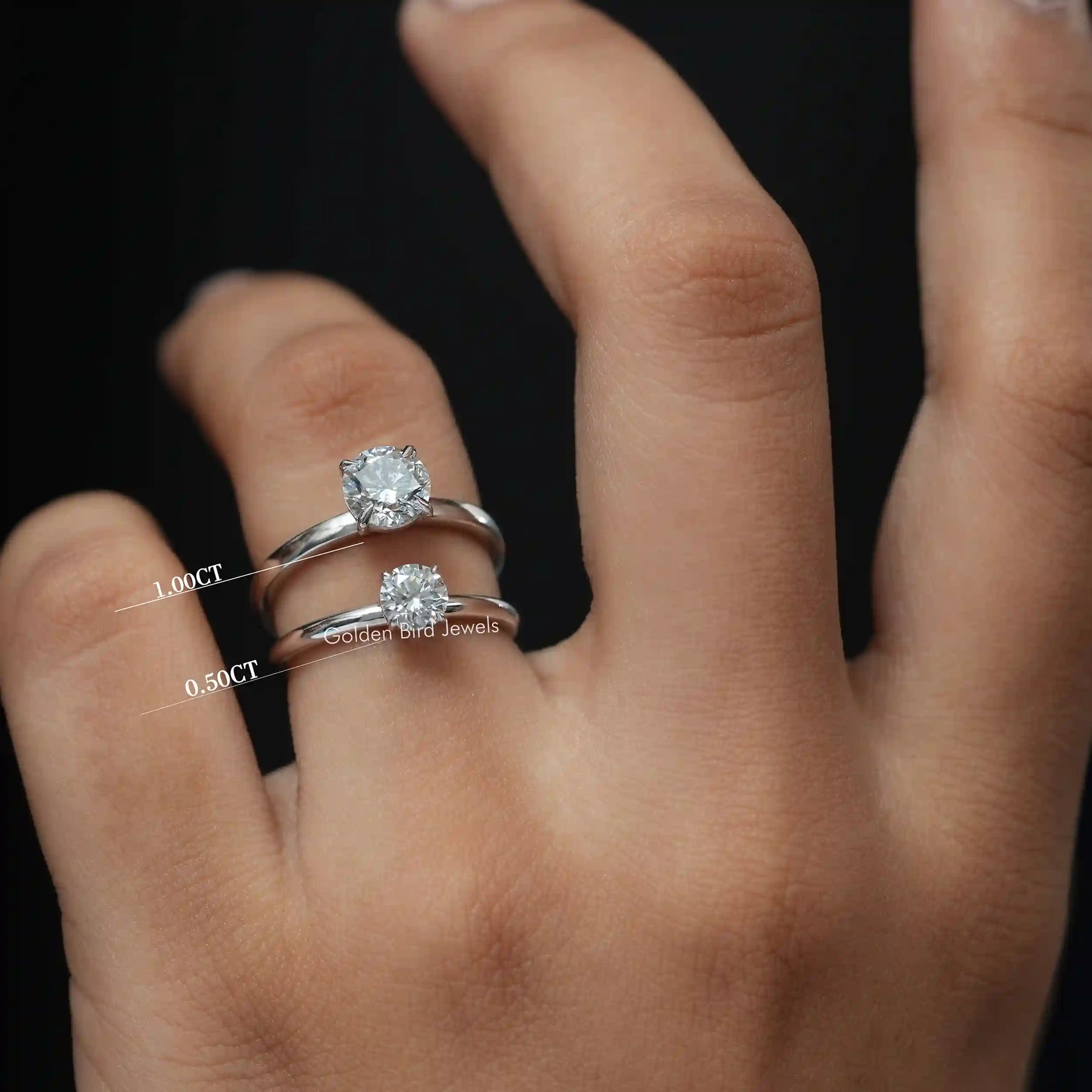 Simple 1.50 CT Round Cut Moissanite Hidden Halo Wedding Ring – Eurekalook